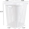 thumbnail image 2 of 6 Packs 50 L Plastic Laundry Hamper, Tall Dirty Clothes Basket with Cut Out Handle, White, 2 of 7