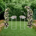 thumbnail image 3 of Wedding Arch,Wedding Backdrop Stand,Balloon Stand with Flower Stands, Metal Wedding Stand for Weddings, Birthday Parties, Graduation Party Decorations, 3 of 9