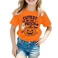 thumbnail image 2 of FEIFLY Halloween Pumpkin T-Shirts Boys Tops Kids Short Sleeve T Shirt Casual Fashion Tee For Boys Girls Comfortable Blend Breathable Child Tshirts, 2 of 3