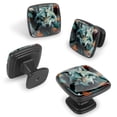 thumbnail image 2 of 4 Pcs Cabinet Handle Drawer Pulls Wolf Knobs with Screws Square Furniture Office Cabinet Knob Decoration, 2 of 7