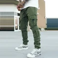 thumbnail image 2 of Pantalones Cargo Rectos para Hombre Talla Grande Multibolsillos Multibolsillos Pantalones de Moda para Hombre Pantalones de Ajuste Regular Algodón Calle Holgados Largos, 2 of 5