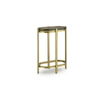 Signature Design by Ashley Porterville Accent Table - Gold Finish with Iridescent Glass Top, Metal Construction