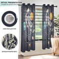 thumbnail image 3 of Yayeee Window Curtains Set of 2 for Living Room Light Filtering 63"x42", Black Record, 3 of 7