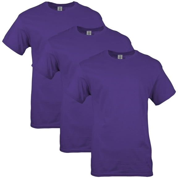 Gildan Mens Heavy Cotton T-Shirt (Pack of 3) 3 Purple