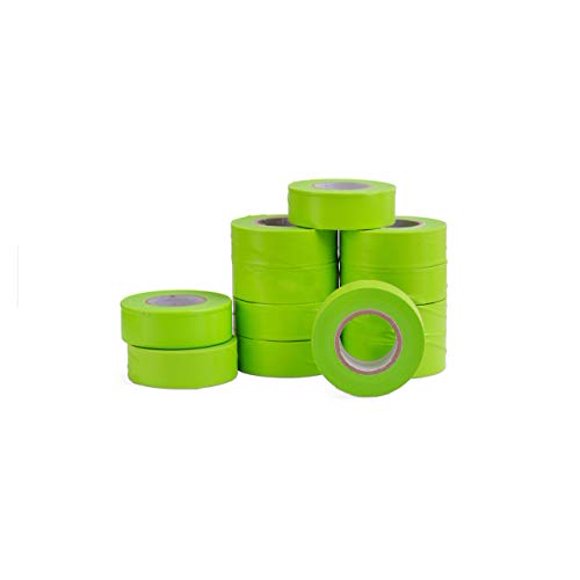 AdirPro 12 Pack Fluorescent Bande Signalétique, 150 'x 1'' Large - Ruban de Marquage au Néon Polyvalent - Grand Étiquetage Visuel et Marquage pour la Maison et le Lieu de Travail (Chaux Fluorescente)
