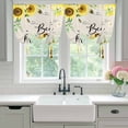 thumbnail image 5 of Tie Up Curtains for Windows Sunflower Bee Kind Valance Adjustable Balloon Curtain Watercolor Floral Green Leaves Linen Tie Up Shades for Kitchen Living Room Bedroom Privacy Curtain Drape 34x45 Inch, 5 of 9