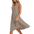 thumbnail image 5 of Admvng Women's Dress V Neck Sleeveless Casual Stretchy Summer Mid-Length Dress, 5 of 7
