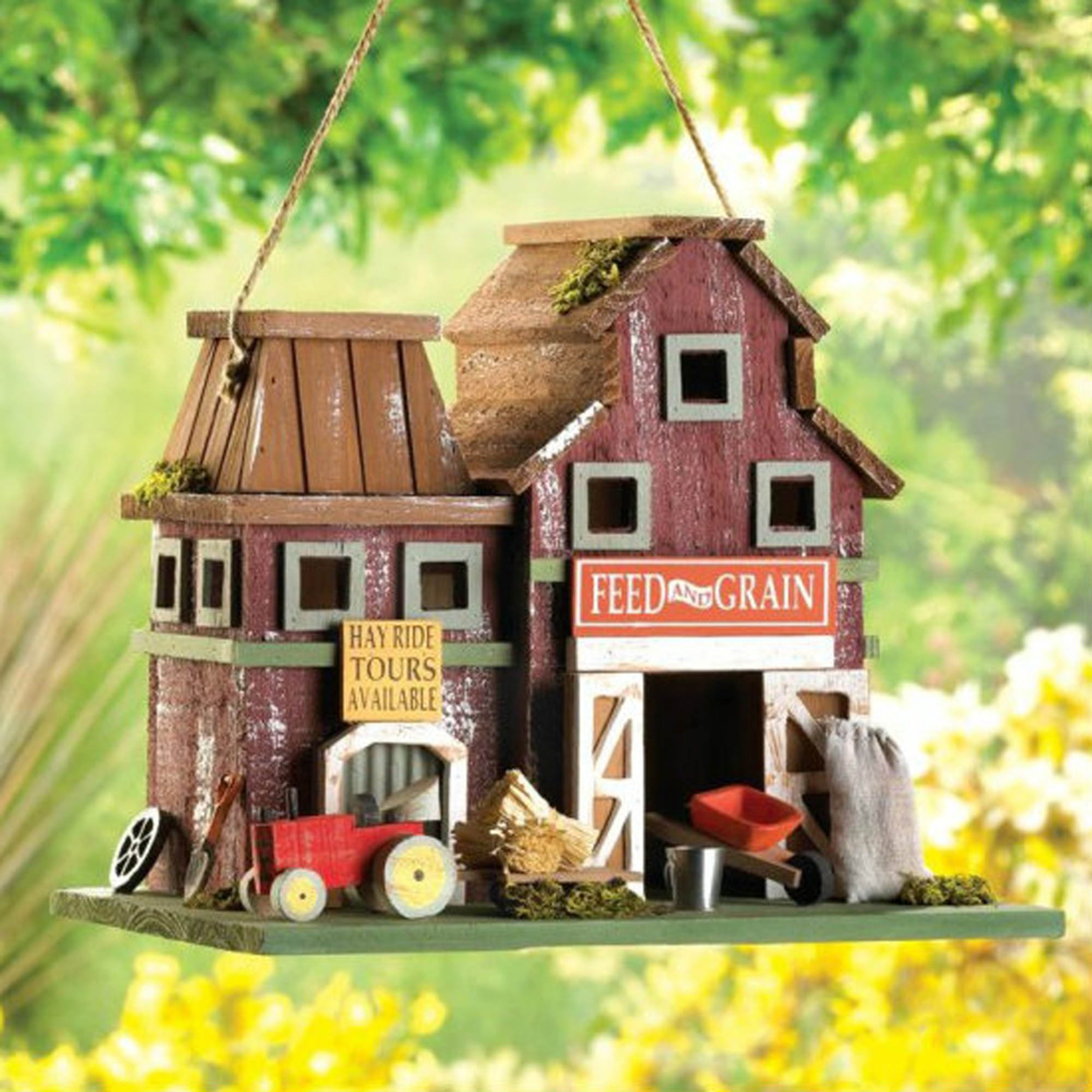 Home Decorative Feed And Grain Farmhouse Bird House - image 2 of 3