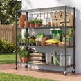 thumbnail image 3 of Legooin 18x60x72 inch Industrial Garage Shelf with Wheels Storage Rack Heavy Duty Metal Shelving Unit for Industrial Residential Use, Black, 3 of 9