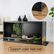 2-Tier 40x16x16 PVC Reptile Enclosure System, 2-Pack Stackable Habitats with Sliding Glass Doors for Geckos and Small Reptiles