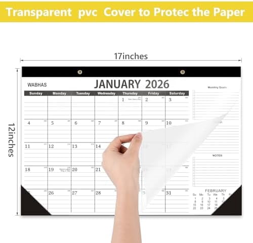 Desk Calendar 2026-Desk calendar 2026-2027,18 Months-January 2026 to June 2027,12x17 in,School Calendar 2026,Office Desk Calendar 2026-2027(2 pack)