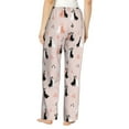 thumbnail image 3 of Naloa White And Black Rabbit Print Women’s Ultra-Soft Comfy Pajama Lounge Pants with Pockets & Drawstring, 3 of 8