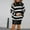 Black, variant on AOOCHASLIY Clothes Sweaters Women's Long Sleeved Stripe Matching Sweater Casual Pullover Sweater