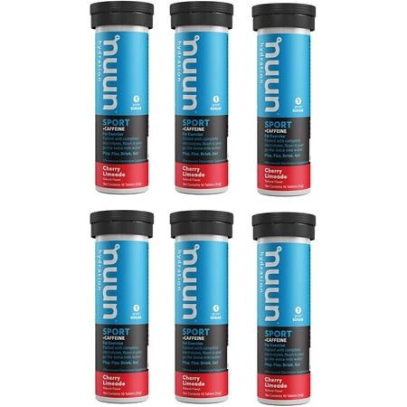 Nuun Energy: Cherry Limeade Electrolyte + Caffeine Tablets (6 Tubes of 10 Tabs)