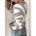 thumbnail image 2 of Womens V Neck Long Sleeve Ripped Distressed Pullover Knitted Sweater S-2XL, 2 of 5
