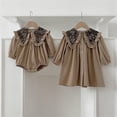 thumbnail image 7 of RMGVDSD Baby Girl Clothes Long Sleeve Onesies Floral Lace Collar Bubble Romper Baby Bodysuit Toddler Girls Fall Winter Outfits 5-9 Months, 7 of 7