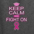 thumbnail image 2 of Wild Bobby, Keep Calm and Fight On, Breast Cancer Awareness, Front and Back Unisex Graphic Hoodie Sweatshirt, Heather Black, XX-Large, 2 of 4