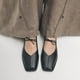 thumbnail image 2 of Zapatillas de ballet VorisVina con puntera cuadrada y cordones para mujer, color negro, 2 of 7