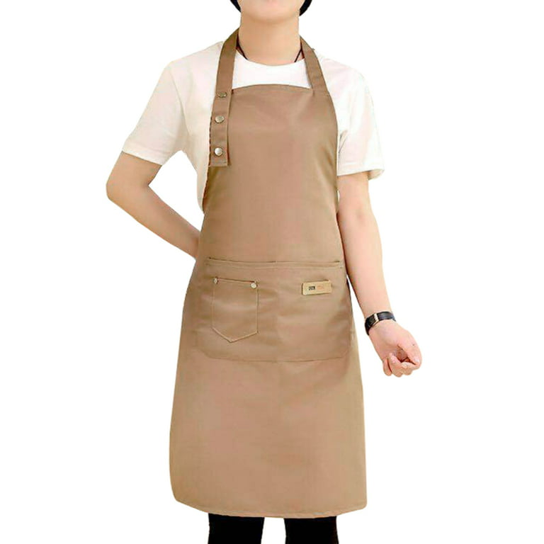 Waterproof Canvas Apron with Pockets Kitchen Restaurant Cooking