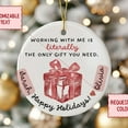 thumbnail image 2 of Funny Coworker Ornament Personalized Gift Work Bestie Present Custom Christmas Tree Bauble Gift Exchange Idea Office Party White Elephant, 2 of 7
