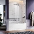 thumbnail image 3 of UKS04-50-55 Inch x 80 Inch Sliding Frameless Shower Door, 3/8" Tempered Glass with Easy-Cleaning Coating, Stainless Steel Rollers & SGCC-Certified Stability, 3 of 7