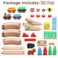 thumbnail image 2 of Set de tren de madera SainSmart Jr. para niños pequeños con doble cara, 2 of 7