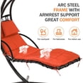 thumbnail image 7 of NiamVelo Hanging Chaise Lounger Chair Floating Arc Stand Air Porch Stand Hammock Patio Swing Chair with Built-in Pillow & Removable Canopy, Orange, 7 of 7