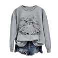 thumbnail image 2 of CLOISE Halloween Women Sweatshirt Fashion Ghost Graphic Oversized Sweatshirts Fall Long Sleeve Crew Neck Hoodies Shirts Tunic Tops Festival Party Outfits Gray XS Treat, 2 of 5