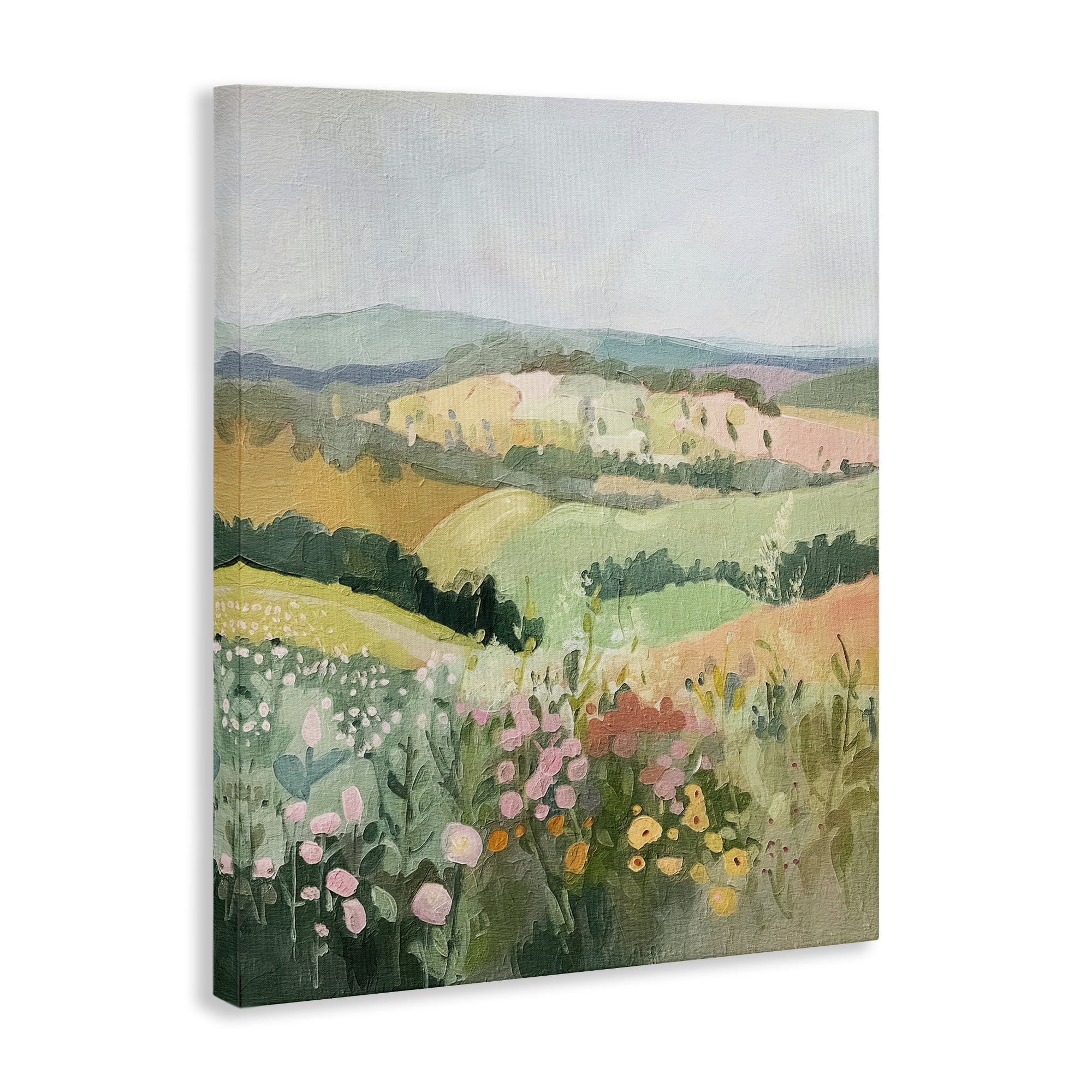 Stupell Industries Pastel Rolling Hills Scene Landscape & Nature Painting Wrapped Canvas Art Print Wall Art, 30 x 40