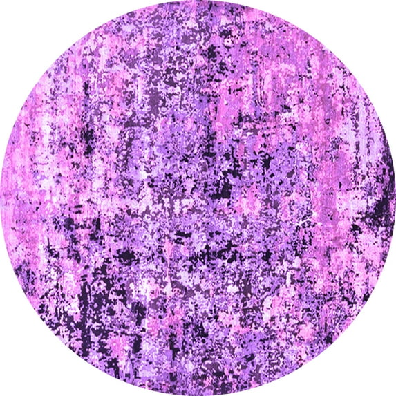 Ahgly Company Indoor Round Oriental Purple Industrial Area Rugs, 7' Round
