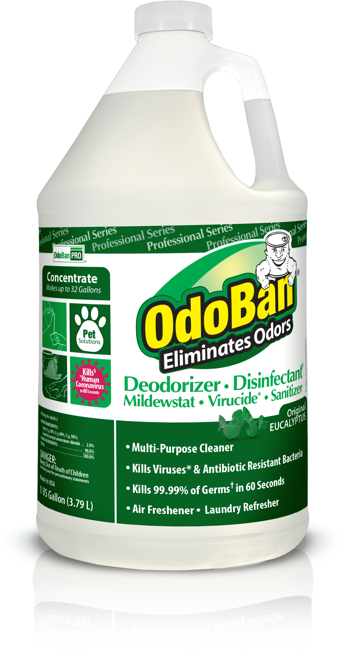 OdoBan, ODO911062G4, Eucalyptus Multi-purp Cleaner Concentrate, 1 Gallon