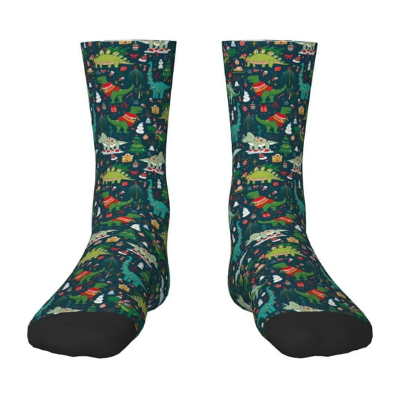 Naloa Christmas Dinosaur colorful Kids Socks Unisex Kids and Toddlers' Crew Socks, ,1 Pairs