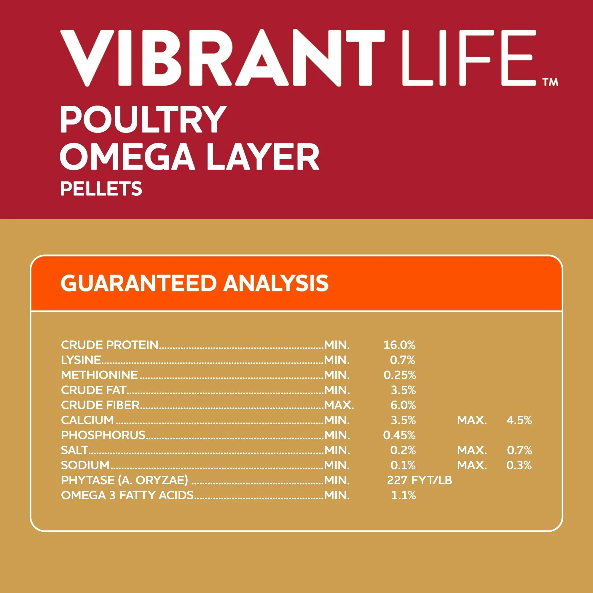 Vibrant Life Poultry Omega Layer Pellets, 40 lb Bag