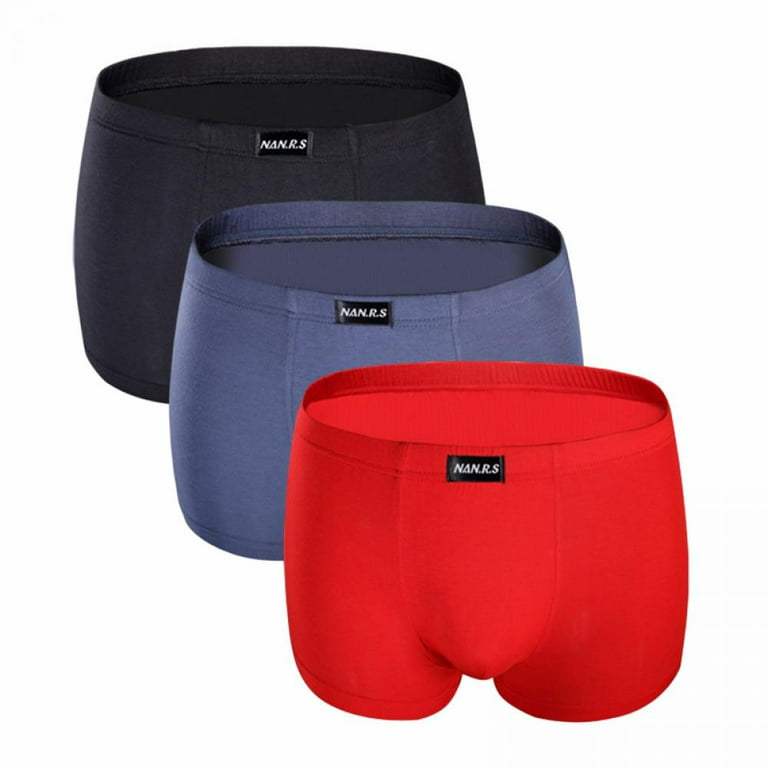 Underwear for Men Boxer Briefs - Mid-Rise Comfortable Breathable Sweat- absorbing Elastic Quick Dry Casual Boyshorts(3-Packs) 