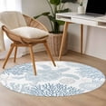 thumbnail image 5 of Blue Sea Turtle Round Rugs 3ft, Coastal Coral Summer Beach Nautical Non Slip Washable Rug Runner, Low Pile Indoor Floor Carpet Mat Bathroom Rugs for Living Room, Bedroom, Kids Room, 5 of 9