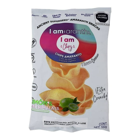 Chips de papa I am (aranth) I am (chipz) con amaranto sabor limón & sal Himalaya 100 g