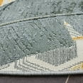 thumbnail image 6 of SAFAVIEH Barbados Tropical Leaves Outdoor Area Rug, Grey/Gold, 6'6" x 6'6" Round, 6 of 8