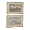thumbnail image 6 of DecMode Brown Wood Farmhouse Wall Decor, Set of 2, 6 of 8