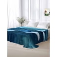 thumbnail image 6 of Full Flat Sheet 81"x96", Blue Butterfly Soft Lightweight Bedding Flat Sheets Only, Modern Elegant Water Ripples Brushed Microfiber Top Bed Sheet, Breathable StainResistant Bedsheets, 6 of 9