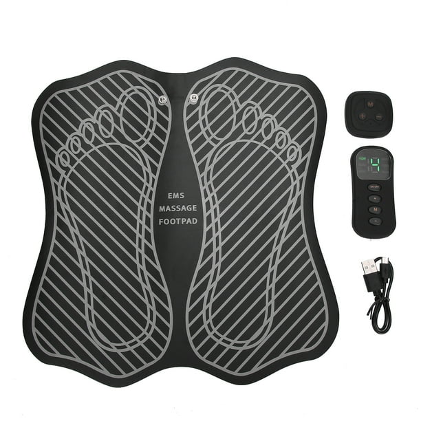 Masajeador de pies EMS, almohadilla de masaje eléctrica, estimulador muscular, cojín moldeador de piernas recargable.