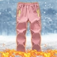 thumbnail image 2 of Odeerbi Teen Boys Girls Waterproof Ski Pants Winter Warm Fleece Hiking Pants 2025 Fashion Solid Color Outdoor Keep Warm Windproof Plush Hiking Ski Pants Pink 13-14 Years, 2 of 5