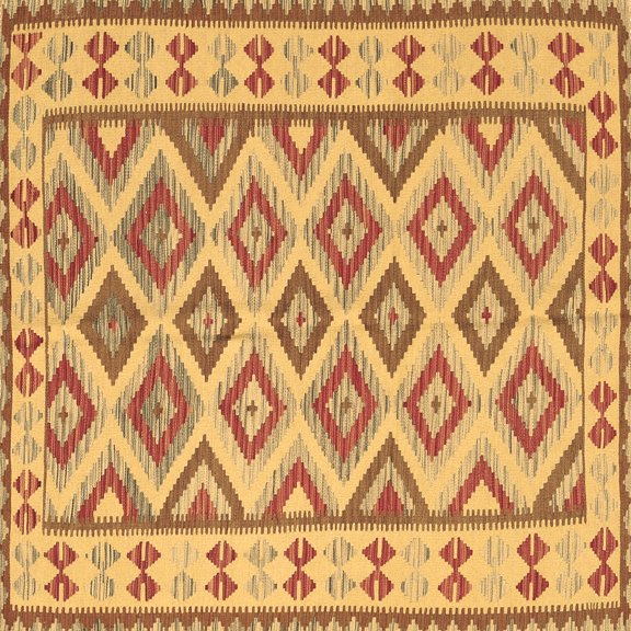 Ahgly Company Indoor Square Southwestern Brown Country Area Rugs, 8' Square