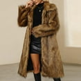 thumbnail image 6 of Penkiiy Women's Long Lapel Faux fur Jacket Shaggy Coat Warm Outerwear Cardigan Faux Fur Coat Brown, 6 of 9