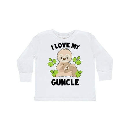 

Inktastic Cute Sloth I Love My Guncle with Green Leaves Gift Toddler Boy or Toddler Girl Long Sleeve T-Shirt