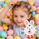 thumbnail image 4 of Juego de pinzas de cartón con forma de conejito de Pascua con 10 mini pinzas de colores, bonitos accesorios para el pelo de conejito para niños, regalo de fiesta de Pascua y decoración navideña, pinza, 4 of 6