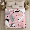 thumbnail image 5 of Whimsical Cartoon Cats Pink Playful, Playful Pet Portrait Pattern, Warm Flannel Blanket for Living Room and Reading Nook, Cat Lovers Friendship Gift, Pet Lover Home Decor, 5 of 9