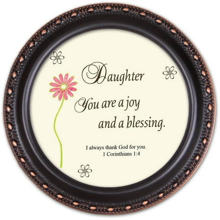 Daughter Cottage Garden Inspirational Distressed Black Tiny Round Treasure Box