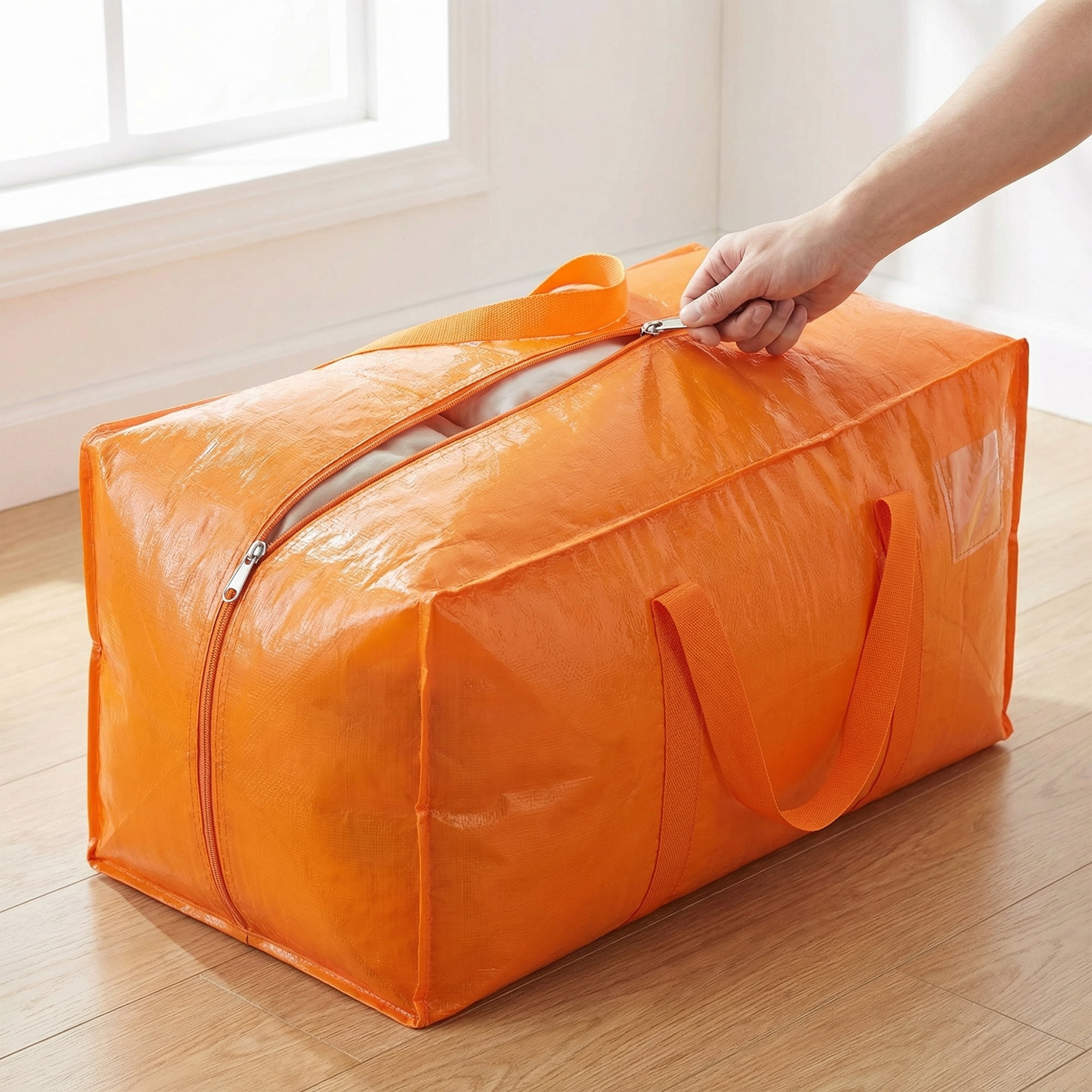 Unique Bargains Storage Bag for Organizing Bedroom with Handle Yellow 28.74"x14.17"x12.99"