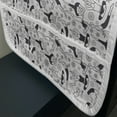 thumbnail image 3 of Yoga Microwave Oven Cover, Monochrome Poses from Eastern Technique East Stars Flowers Motifs, Water Resistant Organizer with Pockets for Kitchen, 36" x 12", Black White, by Ambesonne, 3 of 4