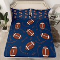 thumbnail image 2 of jejeloiu Ball Game Rugby Bed Sheets,Ball Sport Games King Sheets,Blue Brown Sheet Set For Child,Microfiber Bedroom Decor,4-Piece, 2 of 7